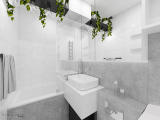 Biała łazienka, Polilinia Design Polilinia Design Nowoczesna łazienka