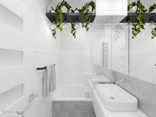 Biała łazienka, Polilinia Design Polilinia Design Nowoczesna łazienka