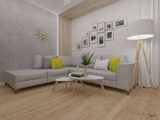Część dzienna domu szeregowego, Polilinia Design Polilinia Design Modern Living Room