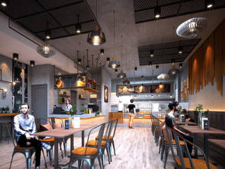 Kosher restaurant by UpMedio Design, UpMedio Design UpMedio Design Powierzchnie handlowe