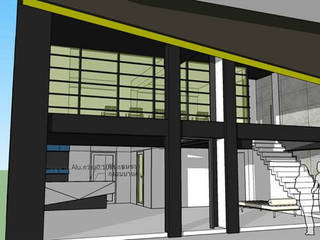 Office Renovation- Emedia, UpMedio Design UpMedio Design Рабочий кабинет в стиле модерн