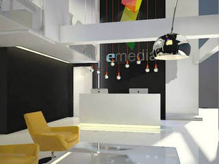 Office Renovation- Emedia, UpMedio Design UpMedio Design ห้องทำงาน/อ่านหนังสือ