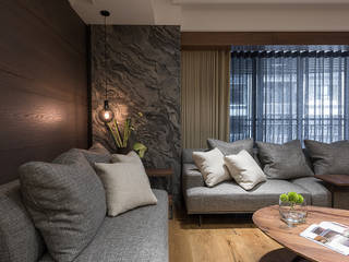 室內設計的牆壁材質與色系搭配, 宸域空間設計有限公司 宸域空間設計有限公司 Living room