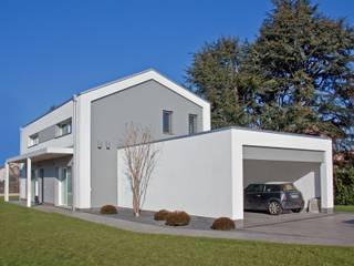 Villa moderna in legno a Meda (Monza Brianza), Marlegno Marlegno Estancias Madera Blanco