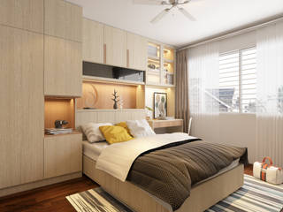 Yishun Ave 6, Swish Design Works Swish Design Works Dormitorios pequeños