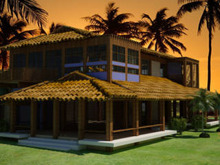 Casa de Praia com Iluminação Natural, 5CINQUE ARQUITETURA LTDA 5CINQUE ARQUITETURA LTDA บ้านและที่อยู่อาศัย