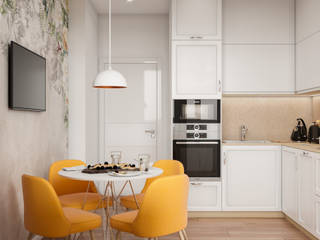 Кухня в Москве 10,6 кв.м., CUBE INTERIOR CUBE INTERIOR Cocinas de estilo escandinavo