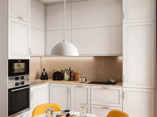 Кухня в Москве 10,6 кв.м., CUBE INTERIOR CUBE INTERIOR Dapur Gaya Skandinavia