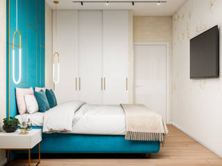 Спальня в Москве 12,6 кв.м., CUBE INTERIOR CUBE INTERIOR Scandinavian style bedroom