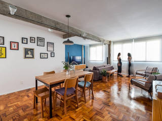 INÁ Apartamento do Omar, INÁ Arquitetura INÁ Arquitetura Minimalist dining room Wood Wood effect