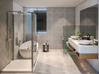 VILLA ROSA TORO, Studio17-Arquitectura Studio17-Arquitectura ミニマルスタイルの お風呂・バスルーム