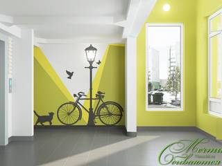 Интерьеры подъезда многоквартирного дома: Коридор и прихожая в . Автор – Компания архитекторов Латышевых 'Мечты сбываются'