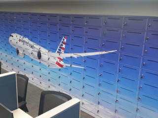 American Airlines - Intervención de lockers, Blow Deco Pics Blow Deco Pics Estudios y despachos modernos