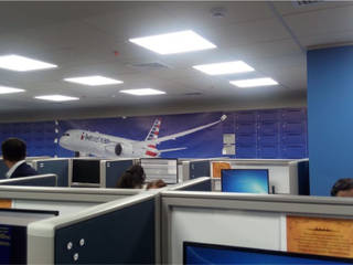 American Airlines - Intervención de lockers, Blow Deco Pics Blow Deco Pics Nowoczesne domowe biuro i gabinet