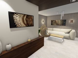 Salon Beton i Drewno, d.b.mroz@onet.pl d.b.mroz@onet.pl Modern living room