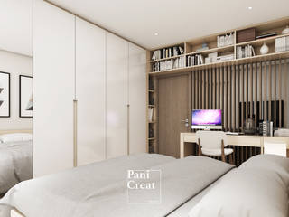 Grand Park View Condo อโศก, PANI CREAT STUDIO CO., LTD. PANI CREAT STUDIO CO., LTD. Small bedroom White