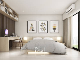 Grand Park View Condo อโศก, PANI CREAT STUDIO CO., LTD. PANI CREAT STUDIO CO., LTD. Small bedroom