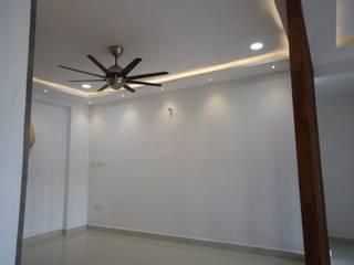 Mr Lidhin & Sona - Greenspace Hyve - 3BHK - Hyderabad, Enrich Interiors & Decors Enrich Interiors & Decors Rustic style living room Plywood