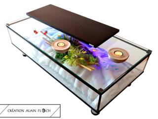 Table basse aquarium EVASION 30 LED sans fil, VPA DESIGN VPA DESIGN غرفة المعيشة زجاج