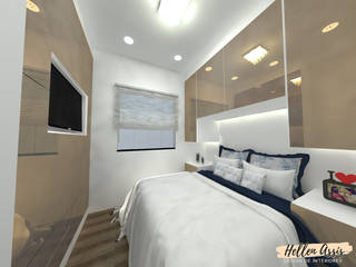 Quarto Casal, Hellen Assis - Designer de Interiores Hellen Assis - Designer de Interiores Dormitorios modernos: Ideas, imágenes y decoración Tablero DM