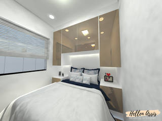 Quarto Casal, Hellen Assis - Designer de Interiores Hellen Assis - Designer de Interiores Dormitorios modernos: Ideas, imágenes y decoración Tablero DM