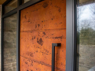 Oxidised metal entrance door, Camel Glass Camel Glass Puertas principales Hierro/Acero