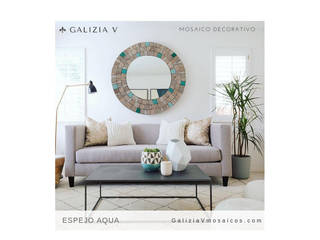 Espejo Aqua, GALIZIA V Mosaicos GALIZIA V Mosaicos Livings modernos: Ideas, imágenes y decoración Mármol Turquesa
