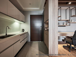 礁溪溫泉度假湯屋, Hi+Design/Interior.Architecture. 寰邑空間設計 Hi+Design/Interior.Architecture. 寰邑空間設計 Eklektyczny korytarz, przedpokój i schody Drewno