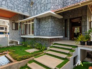 The Habitat, Archemist Architects Archemist Architects Tropical style garden Stone Grey