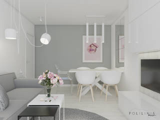 Pastelowy salon, Polilinia Design Polilinia Design Nowoczesny salon