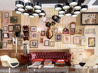 Decoración vintage y retro para un bar en Madrid, Guille Garcia-Hoz, interiorismo y reformas en Madrid Guille Garcia-Hoz, interiorismo y reformas en Madrid Commercial spaces Iron/Steel Multicolored Commercial Spaces