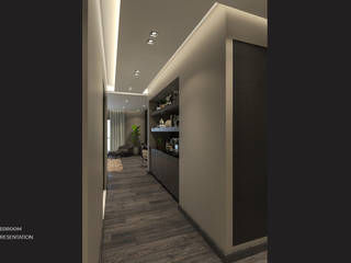 Mostafa Korany's Apartment , ICONIC DESIGN STUDIO ICONIC DESIGN STUDIO Modern corridor, hallway & stairs
