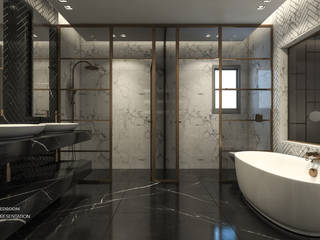 Mostafa Korany's Apartment , ICONIC DESIGN STUDIO ICONIC DESIGN STUDIO Casas de banho modernas