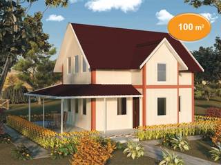 100 m2 Çift Katlı Prefabrik Ev, EMİN PREFABRİK DOĞU EMİN PREFABRİK DOĞU บ้านสำเร็จรูป