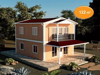 122 m2 Çift Katlı Prefabrik EV, EMİN PREFABRİK DOĞU EMİN PREFABRİK DOĞU บ้านสำเร็จรูป