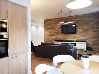 2-х комнатная квартира на Столетова, Студия интерьерного дизайна MEL Студия интерьерного дизайна MEL モダンデザインの リビング