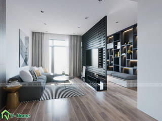Thiết kế nội thất chung cư Sun Grand City Ancora - Mr Ninh, Công ty CP tư vấn thiết kế và xây dựng V-Home Công ty CP tư vấn thiết kế và xây dựng V-Home Salas modernas
