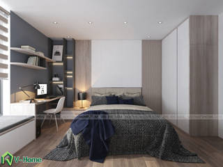 Thiết kế nội thất chung cư Legend Tower – Ms Hiền, Công ty CP tư vấn thiết kế và xây dựng V-Home Công ty CP tư vấn thiết kế và xây dựng V-Home Modern style bedroom