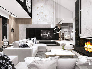 GOLDEN MEAN | I | Wnętrza domu, ARTDESIGN architektura wnętrz ARTDESIGN architektura wnętrz Salas de estar modernas