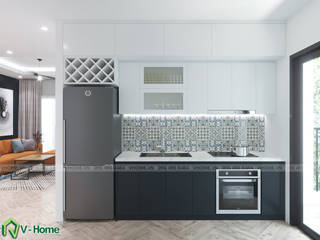 Thiết kế nội thất căn hộ chung cư Mon City, Công ty CP tư vấn thiết kế và xây dựng V-Home Công ty CP tư vấn thiết kế và xây dựng V-Home Modern kitchen