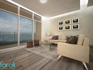 PROYECTO PARA DEPARTAMENTO S2018, FAROLI FAROLI 现代客厅設計點子、靈感 & 圖片