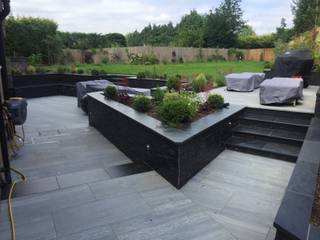 Black Slate Rear Garden , River Birch Landscapes River Birch Landscapes Jardines modernos: Ideas, imágenes y decoración