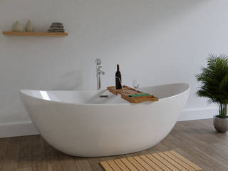 Aranżacja wanny wolnostojącej Frigg marki The North Bath , plytki-lazienki.pl Sp. Z.O.O plytki-lazienki.pl Sp. Z.O.O Modern bathroom Wood-Plastic Composite