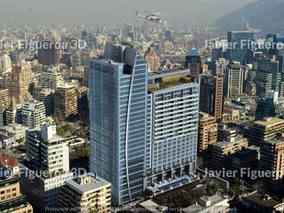 RENDERS EXTERIORES Y AÉREOS DE EDIFICIO EN SANTIAGO DE CHILE, Javier Figueroa 3D Javier Figueroa 3D Conjunto residencial