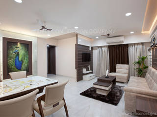 4BHK DUPLEX RESIDENCE AT KHARGHAR NAVI MUMBAI, DELECON DESIGN COMPANY DELECON DESIGN COMPANY Minimalist living room