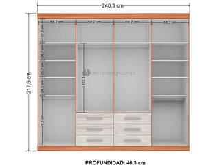 Roupeiros, Decordesign Interiores Decordesign Interiores モダンデザインの ドレッシングルーム 合板（チップボード）