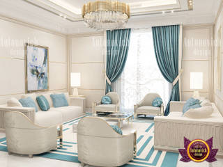 Blue Living Room With A Touch Of Glam, Luxury Antonovich Design Luxury Antonovich Design