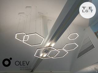 Nowoczesna lampa wisząca, The Light The Light Nowoczesny salon Aluminium/Cynk Brązowy