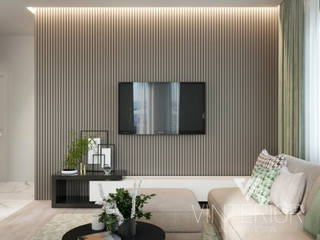 Modern Apartment Design, Vinterior - дизайн интерьера Vinterior - дизайн интерьера ห้องนั่งเล่น