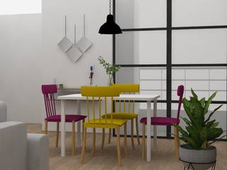 Diseño sala-comedor para apartamento familiar en Pilarica – Medellín., Decó ambientes a la medida Decó ambientes a la medida Eklektyczna jadalnia